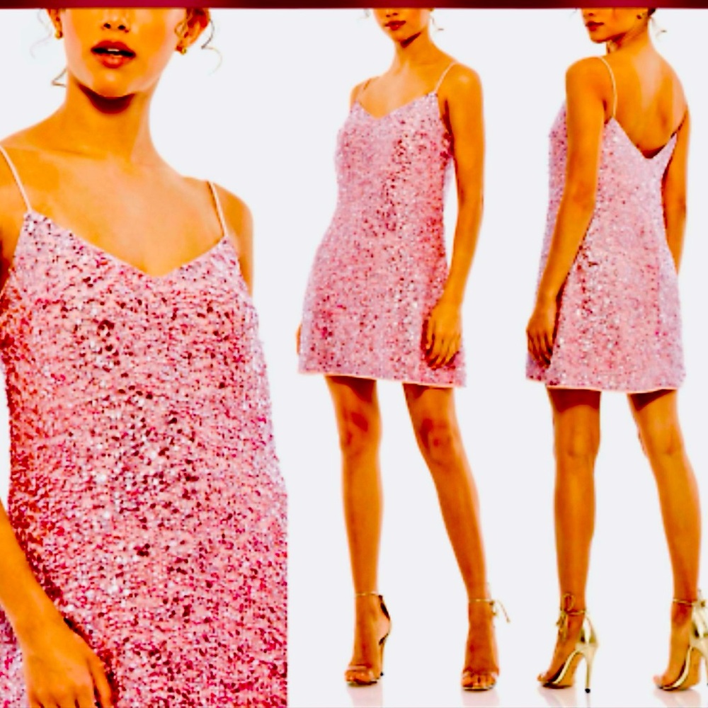 Beautiful pink flirty mini dress